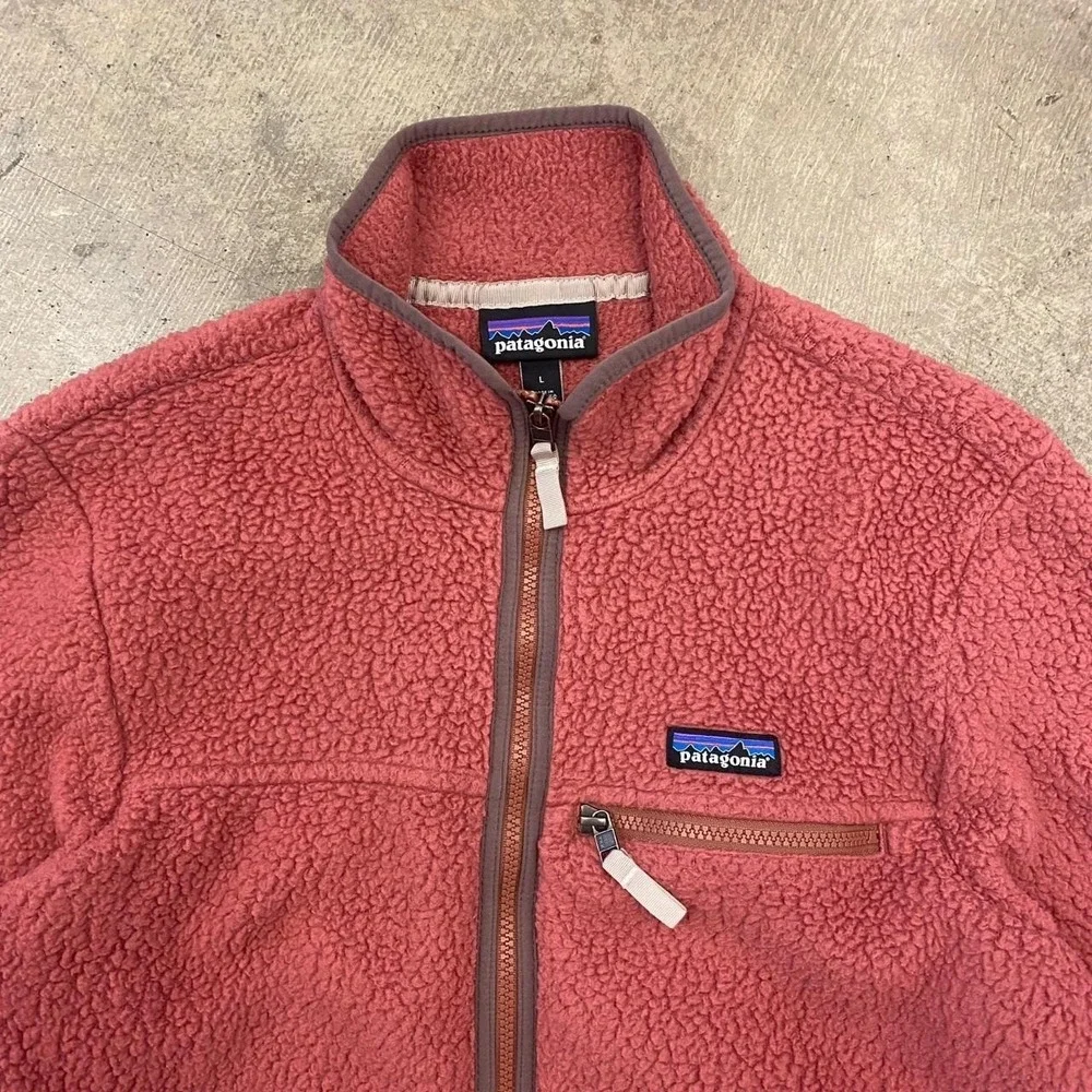 Patagonia Women's Retro Pile Marsupial Fleece Pullover Rosehip Pink Size Large L